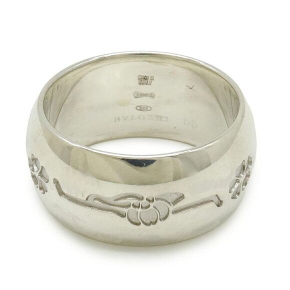 Pre Loved bvlgari Etched Silver Band Ring Women metallic | silver Rings - Picture 3 of 7